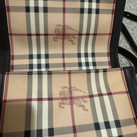 BURBERRY Haymarket Check Canvas Small Paisley Crossbody Bag - Picture 8 of 16